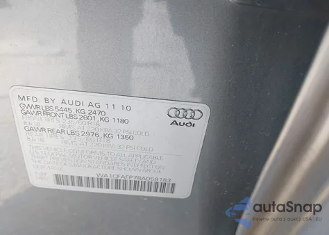 2011 Audi Q5 2.0T Premium из США, поврежденный, VIN WA1CFAFP7BA058183